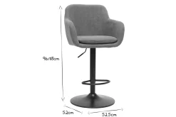 Miliboo Tabouret De Bar-Tabourets de bar réglables tissu effet velours gris et métal (lot de 2) AMIKA