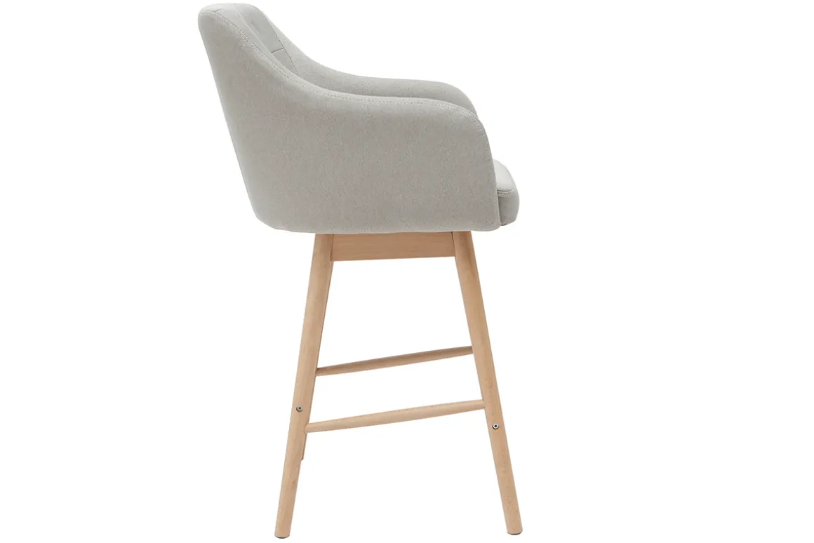 Miliboo Tabouret De Bar-Tabourets de bar scandinaves gris clair et bois H65 cm (lot de 2) BALTIK