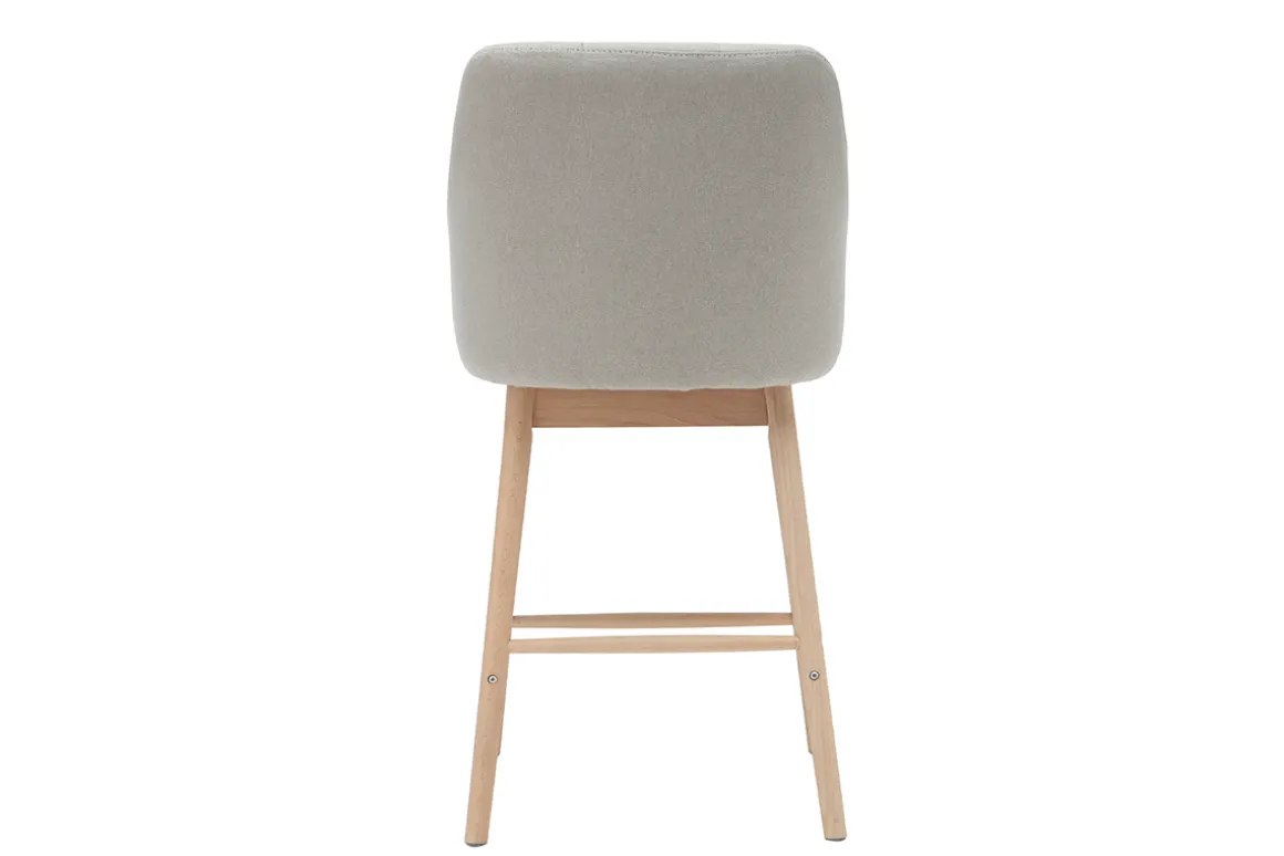 Miliboo Tabouret De Bar-Tabourets de bar scandinaves gris clair et bois H65 cm (lot de 2) BALTIK