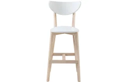 Miliboo Tabouret De Bar-Tabourets de bar scandinaves blanc et bois 75 cm (lot de 2) LEENA