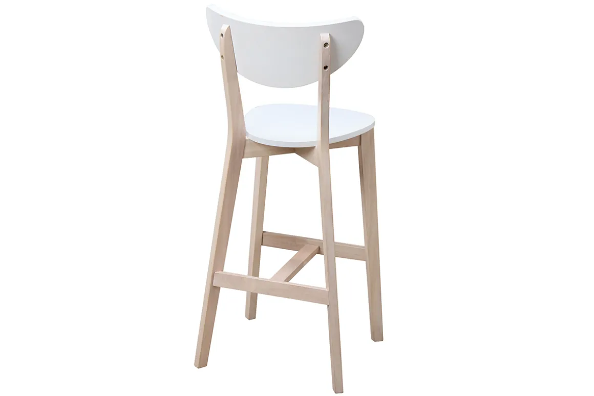 Miliboo Tabouret De Bar-Tabourets de bar scandinaves blanc et bois 75 cm (lot de 2) LEENA
