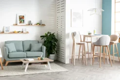 Miliboo Tabouret De Bar-Tabourets de bar scandinaves blanc et bois 75 cm (lot de 2) LEENA