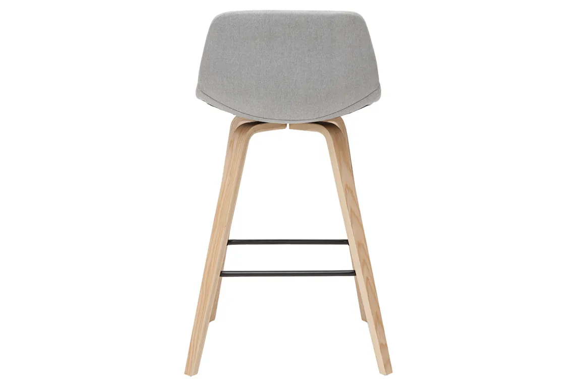 Miliboo Tabouret De Bar-Tabourets de bar scandinaves gris clair et bois H65 cm (lot de 2) NONIE
