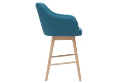 Miliboo Tabouret De Bar-Tabourets de bar scandinaves bleu canard et bois H65 cm (lot de 2) BALTIK