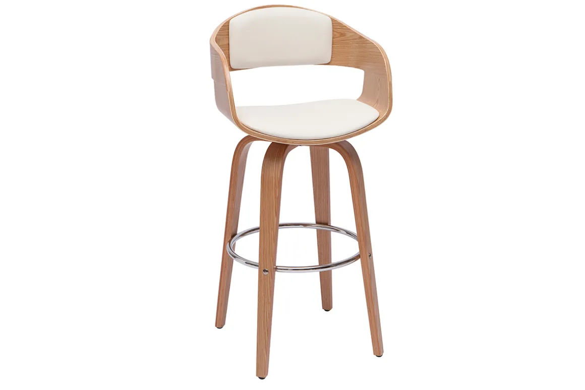 Miliboo Tabouret De Bar-Tabourets de bar scandinaves pivotants 360° en bois clair H65 cm (lot de 2) GAO