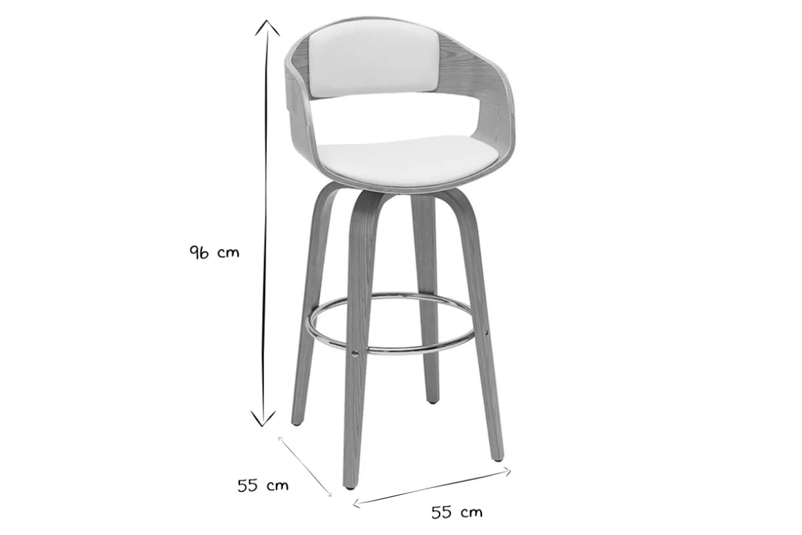 Miliboo Tabouret De Bar-Tabourets de bar scandinaves pivotants 360° en bois clair H65 cm (lot de 2) GAO