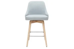 Miliboo Tabouret De Bar-Tabourets de bar scandinaves en tissu gris clair et bois hêtre massif H65 cm (lot de 2) HASTA