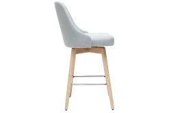 Miliboo Tabouret De Bar-Tabourets de bar scandinaves en tissu gris clair et bois hêtre massif H65 cm (lot de 2) HASTA