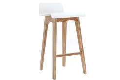 Miliboo Tabouret De Bar-Tabourets de bar scandinaves bois clair et blanc H65 cm (lot de 2) BALTIK