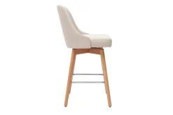 Miliboo Tabouret De Bar-Tabourets de bar scandinaves en tissu beige et bois hêtre massif H65 cm (lot de 2) HASTA