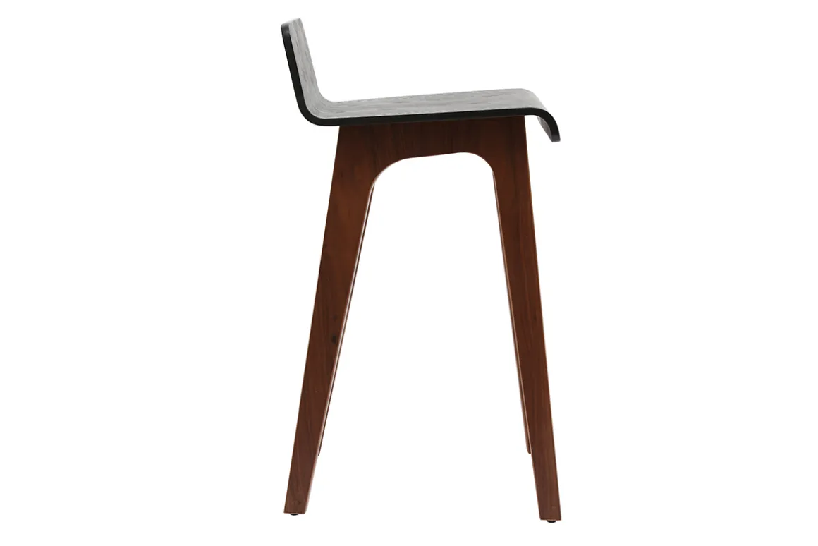 Miliboo Tabouret De Bar-Tabourets de bar scandinaves noyer et noir H65 cm (lot de 2) BALTIK