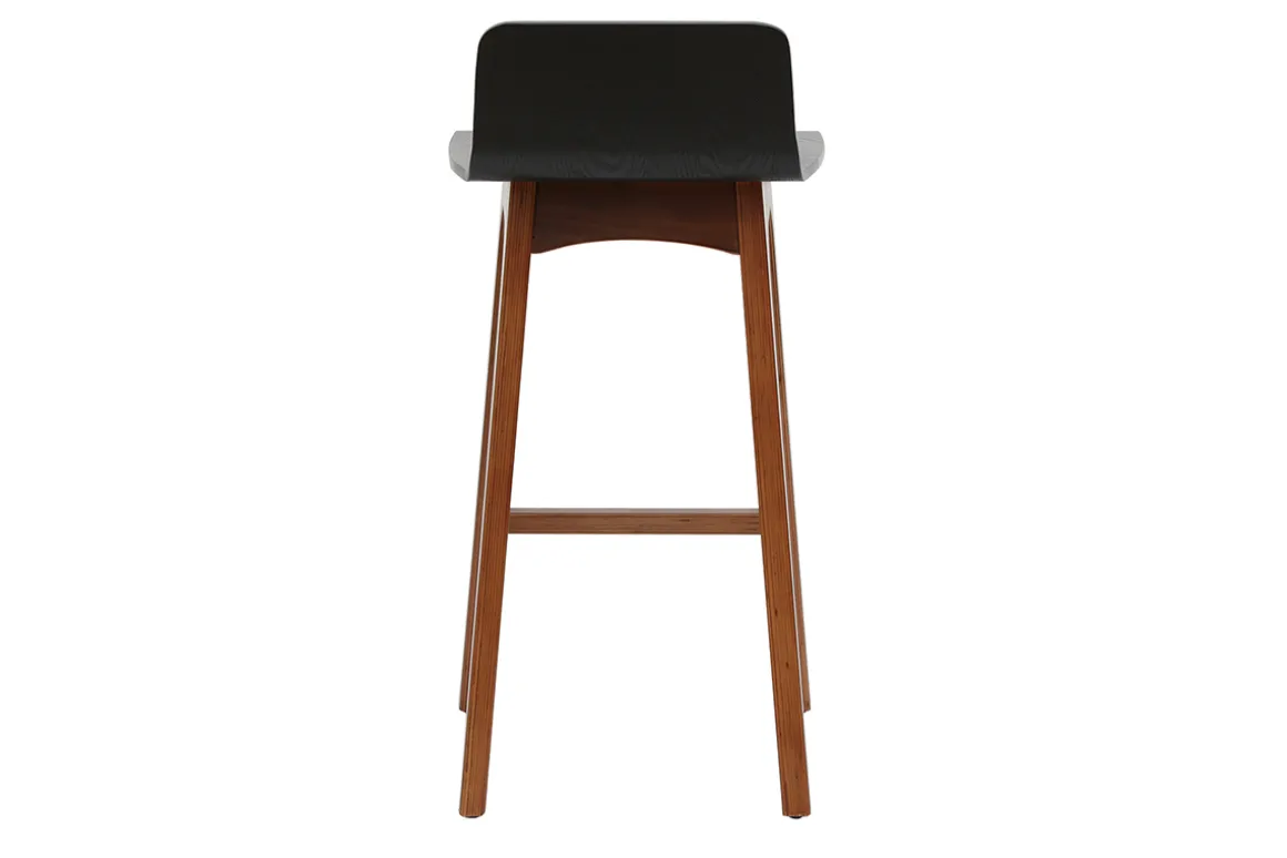 Miliboo Tabouret De Bar-Tabourets de bar scandinaves noyer et noir H65 cm (lot de 2) BALTIK