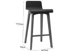 Miliboo Tabouret De Bar-Tabourets de bar scandinaves noyer et noir H65 cm (lot de 2) BALTIK