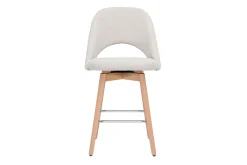 Miliboo Tabouret De Bar-Tabourets de bar scandinaves tissu effet velours texturé beige et hévéa massif 65 cm (lot de 2) COSETTE
