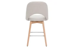 Miliboo Tabouret De Bar-Tabourets de bar scandinaves tissu effet velours texturé beige et hévéa massif 65 cm (lot de 2) COSETTE