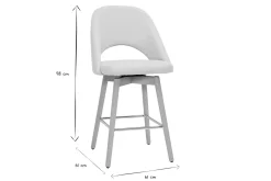 Miliboo Tabouret De Bar-Tabourets de bar scandinaves tissu effet velours texturé beige et hévéa massif 65 cm (lot de 2) COSETTE