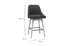 Miliboo Tabouret De Bar-Tabourets de bar scandinaves en tissu gris foncé et bois hêtre massif H65 cm (lot de 2) HASTA