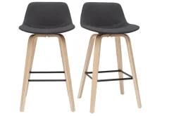 Miliboo Tabouret De Bar-Tabourets de bar scandinaves gris foncé H65 cm (lot de 2) NONIE
