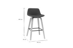 Miliboo Tabouret De Bar-Tabourets de bar scandinaves gris foncé H65 cm (lot de 2) NONIE