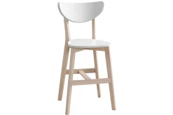 Miliboo Tabouret De Bar-Tabourets de bar scandinaves blanc et bois H65 cm (lot de 2) LEENA