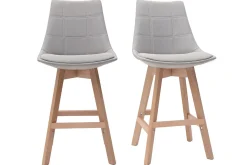 Miliboo Tabouret De Bar-Tabourets de bar scandinaves gris clair 65 cm (lot de 2) MATILDE