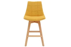 Miliboo Tabouret De Bar-Tabourets de bar scandinaves tissu effet velours jaune moutarde 65 cm (lot de 2) MATILDE