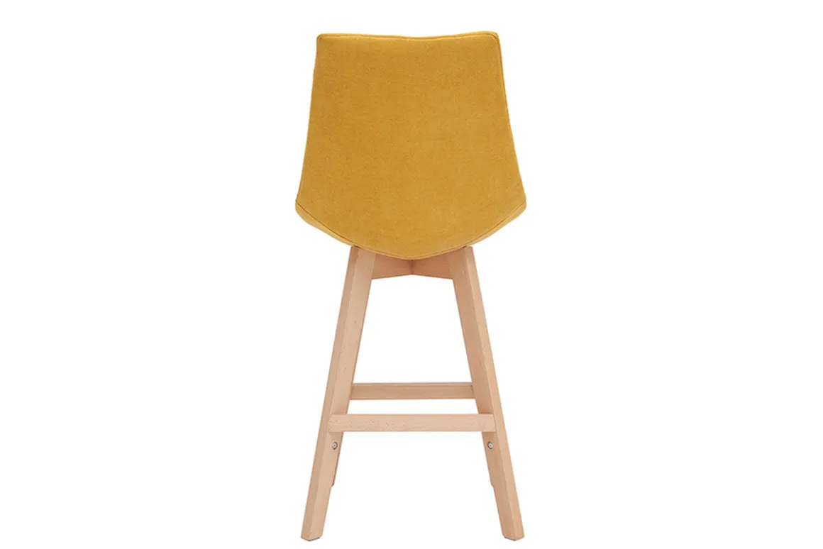 Miliboo Tabouret De Bar-Tabourets de bar scandinaves tissu effet velours jaune moutarde 65 cm (lot de 2) MATILDE