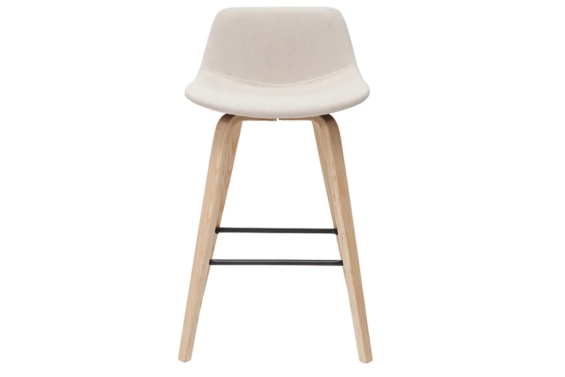 Miliboo Tabouret De Bar-Tabourets de bar scandinaves beige et bois clair H65 cm (lot de 2) NONIE