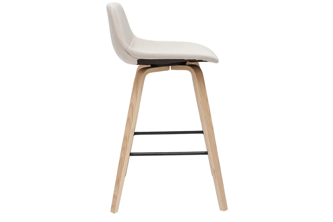 Miliboo Tabouret De Bar-Tabourets de bar scandinaves beige et bois clair H65 cm (lot de 2) NONIE