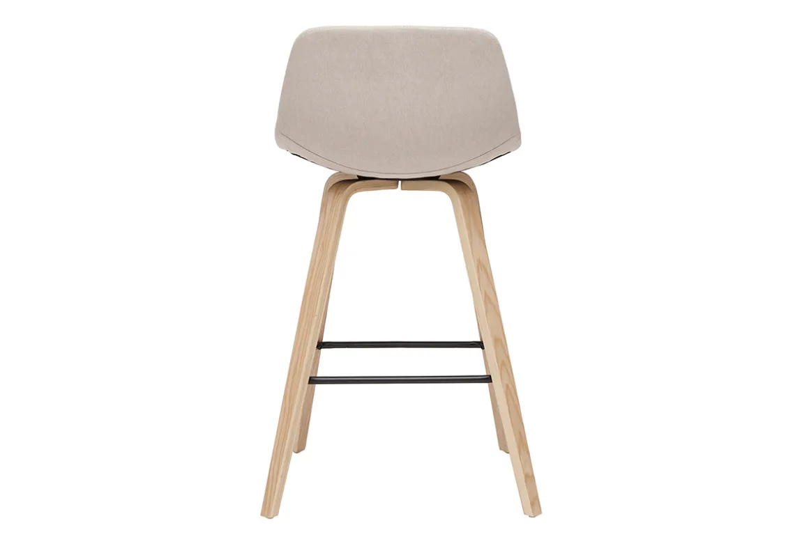 Miliboo Tabouret De Bar-Tabourets de bar scandinaves beige et bois clair H65 cm (lot de 2) NONIE