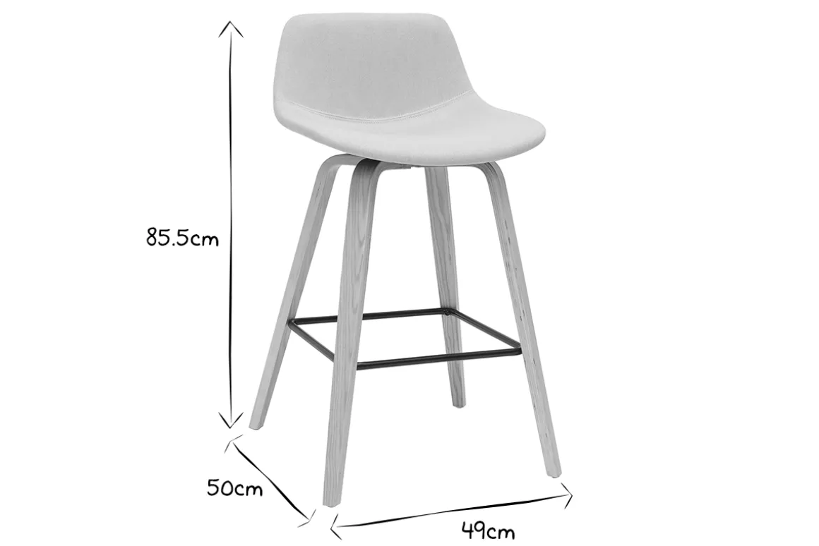 Miliboo Tabouret De Bar-Tabourets de bar scandinaves beige et bois clair H65 cm (lot de 2) NONIE