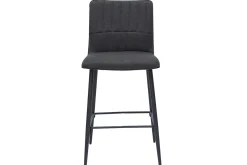 Miliboo Tabouret De Bar-Tabourets de bar vintage tissu gris foncé (lot de 2) H62 cm FARELL