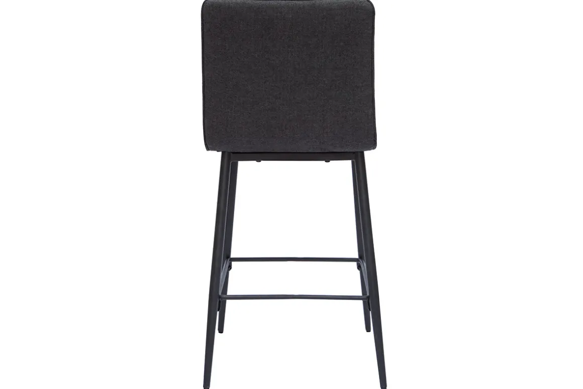 Miliboo Tabouret De Bar-Tabourets de bar vintage tissu gris foncé (lot de 2) H62 cm FARELL