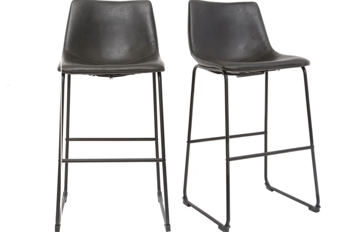Miliboo Tabouret De Bar-Tabourets de bar vintage noirs 73 cm (lot de 2) NEW ROCK