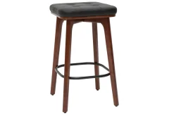 Miliboo Tabouret De Bar-Tabourets de bar vintage noirs et bois foncé 65 cm (lot de 2) GRAMMA