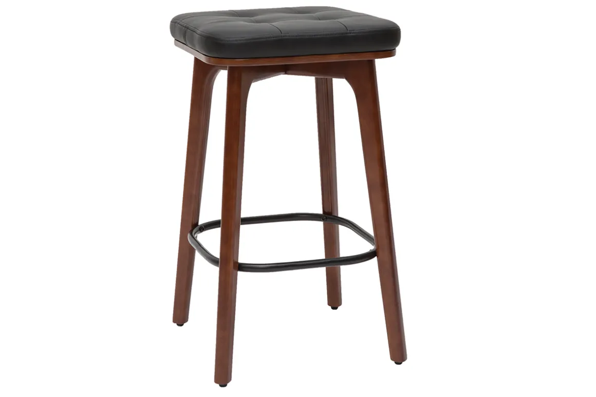 Miliboo Tabouret De Bar-Tabourets de bar vintage noirs et bois foncé 65 cm (lot de 2) GRAMMA