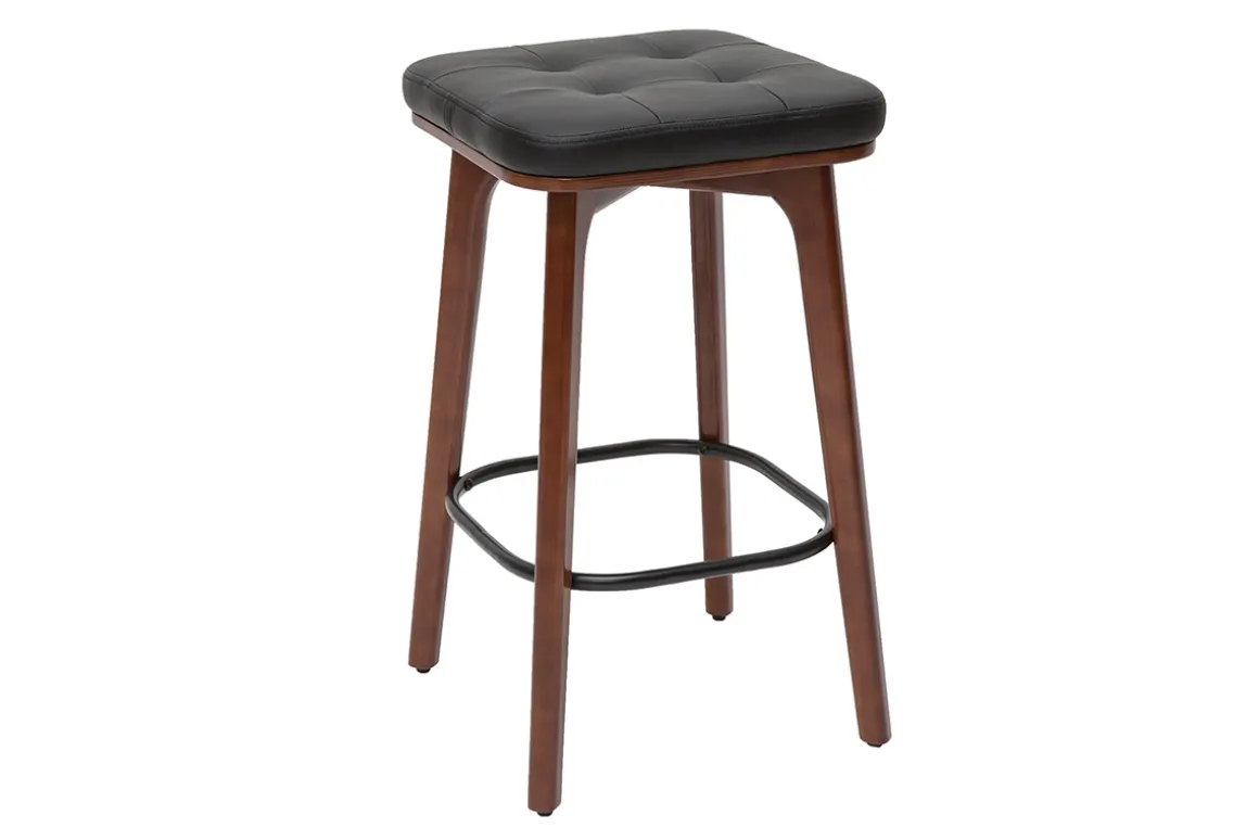 Miliboo Tabouret De Bar-Tabourets de bar vintage noirs et bois foncé 65 cm (lot de 2) GRAMMA