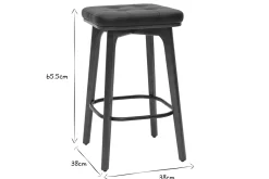 Miliboo Tabouret De Bar-Tabourets de bar vintage noirs et bois foncé 65 cm (lot de 2) GRAMMA