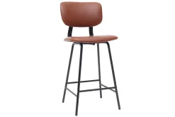 Miliboo Tabouret De Bar-Tabourets de bar vintage marron clair avec pieds métal 65 cm (lot de 2) LAB