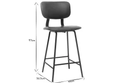 Miliboo Tabouret De Bar-Tabourets de bar vintage marron clair avec pieds métal 65 cm (lot de 2) LAB