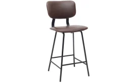 Miliboo Tabouret De Bar-Tabourets de bar vintage marron avec pieds métal 65 cm (lot de 2) LAB