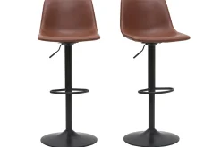 Miliboo Tabouret De Bar-Tabourets de bar vintage réglables pivotants marron clair (lot de 2) NEW ROCK