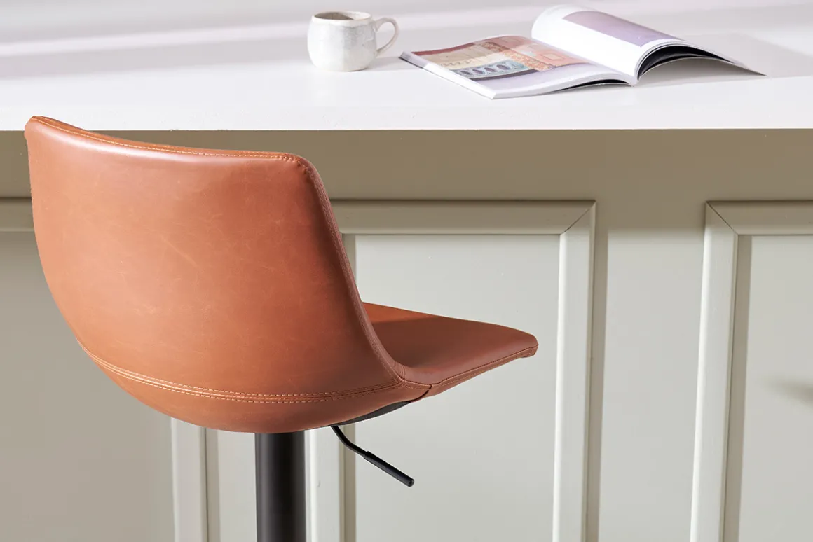 Miliboo Tabouret De Bar-Tabourets de bar vintage réglables pivotants marron clair (lot de 2) NEW ROCK