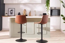 Miliboo Tabouret De Bar-Tabourets de bar vintage réglables pivotants noirs (lot de 2) NEW ROCK