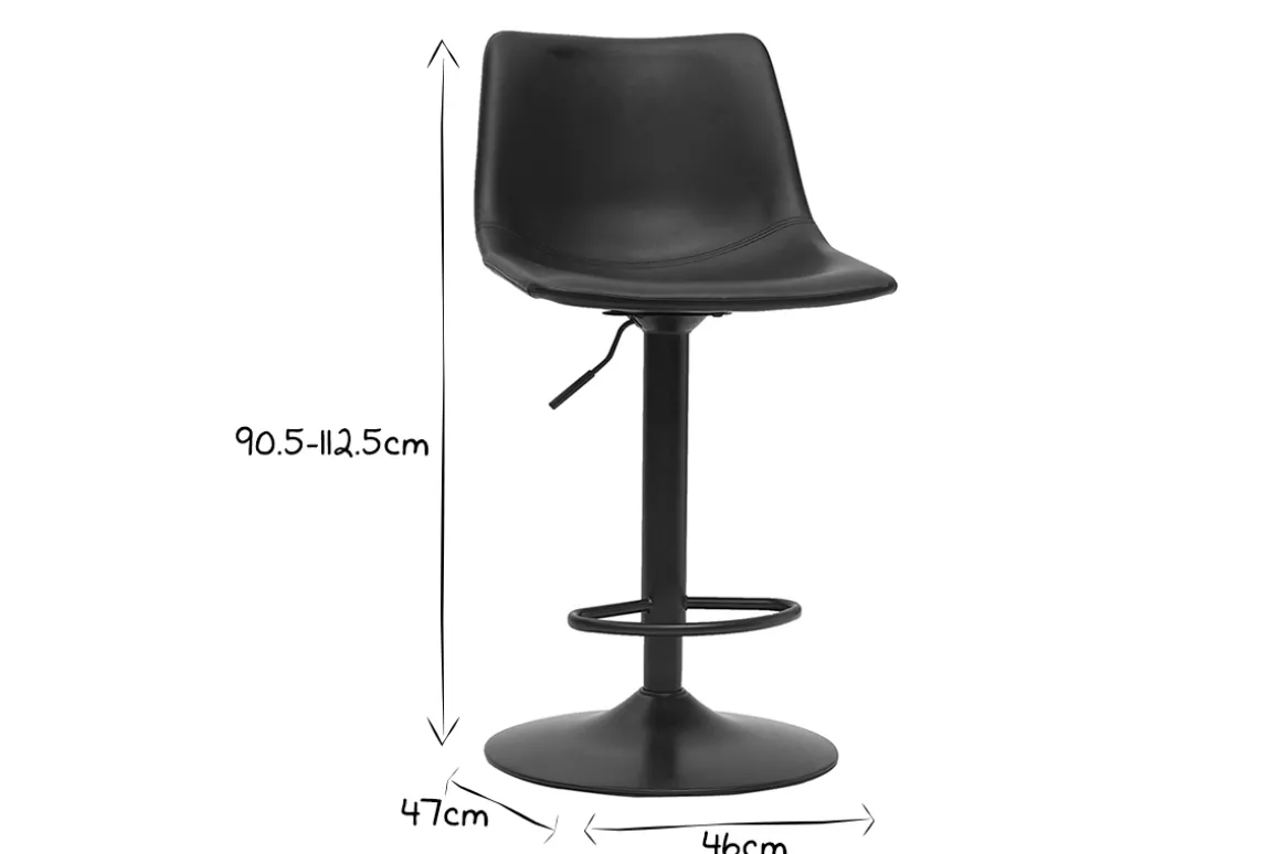 Miliboo Tabouret De Bar-Tabourets de bar vintage réglables pivotants noirs (lot de 2) NEW ROCK