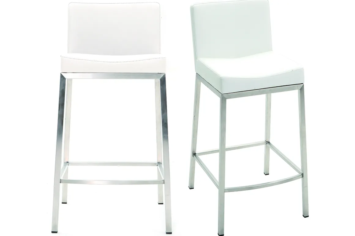Miliboo Tabouret De Bar-Tabourets design blanc H66 cm (lot de 2) EPSILON