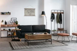 Miliboo Bibliothèque Et Étagère|Bibliothèque Et Étagère-Étagère murale industrielle en bois manguier massif et métal noir L60 cm RACK