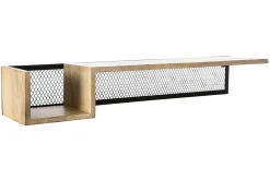 Miliboo Bibliothèque Et Étagère|Bibliothèque Et Étagère-Étagère murale industrielle en bois manguier massif et métal noir L90 cm RACK