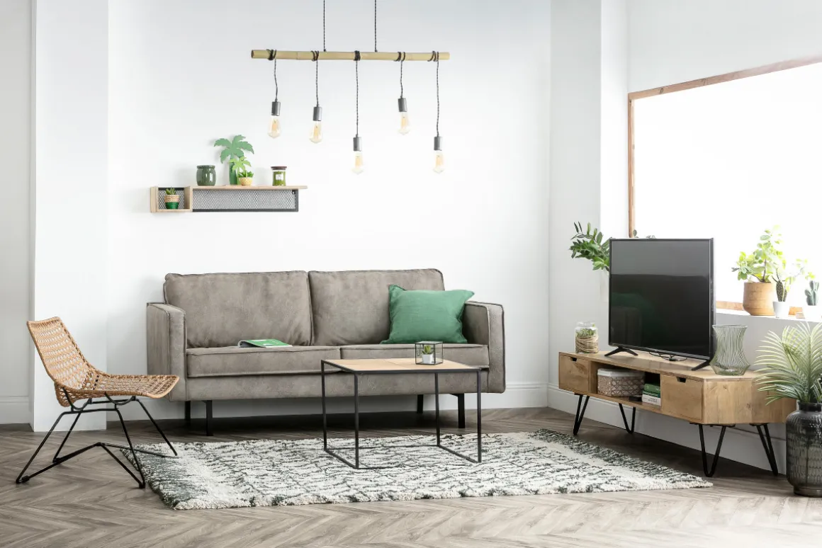 Miliboo Bibliothèque Et Étagère|Bibliothèque Et Étagère-Étagère murale industrielle en bois manguier massif et métal noir L90 cm RACK