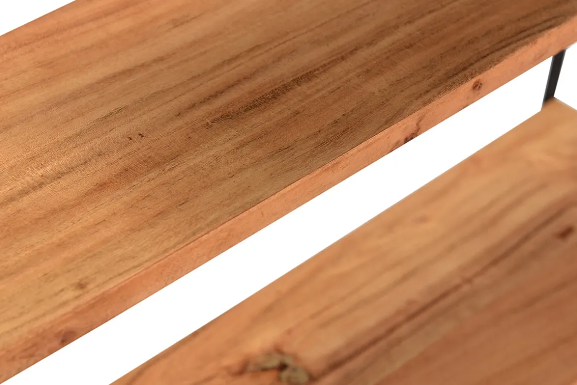 Miliboo Bibliothèque Et Étagère|Bibliothèque Et Étagère-Étagère murale ovale en bois massif et métal noir H130 cm HANG